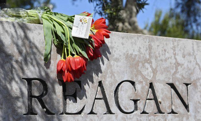 Flowers Left at Reagan Library Following Former First Lady’s Death