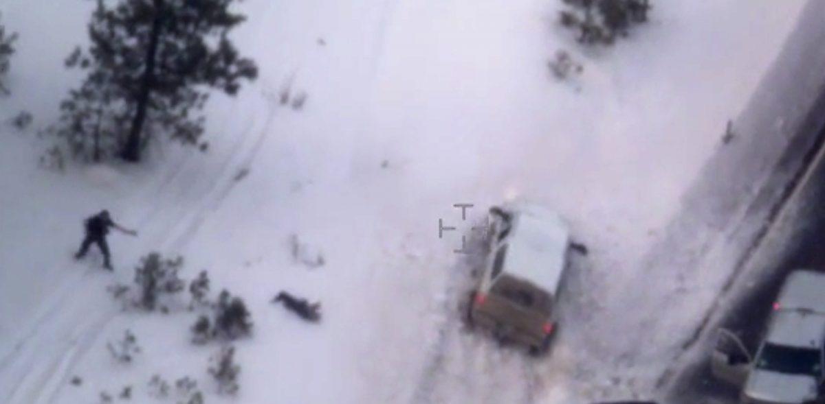This photo taken from an FBI video shows Robert "LaVoy" Finicum after he was fatally shot by police on Jan. 26, 2016, near Burns, Ore. On March 8, 2016, authorities said police were justified in killing Finicum. (FBI via AP)