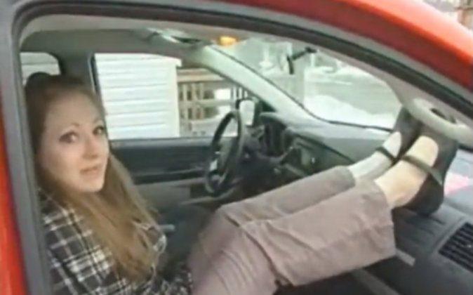 Young Woman Puts Feet On Dashboard, Has Life-Changing Lesson