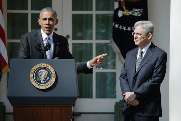 President Barack Obama (L) stands with Judge Merrick Garland while nominating him to the U.S. Supreme Court in the Rose Garden at the White House on March 16, 2016. (Chip Somodevilla/Getty Images)