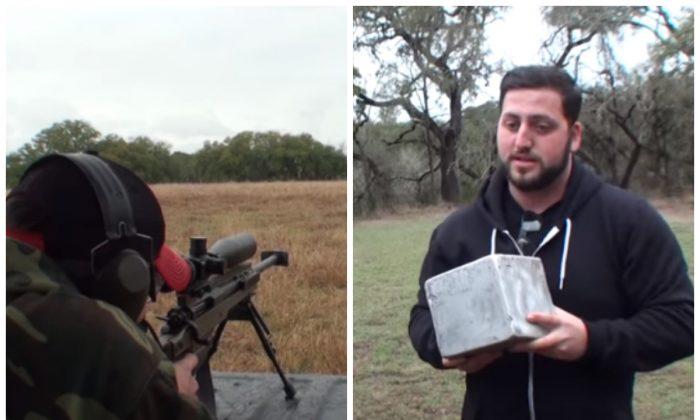 Video: Men Shoot Bullets at Giant Chunk of Aluminum