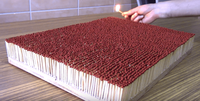 Video: 6,000 Matches Igniting One Another in a Chain Reaction