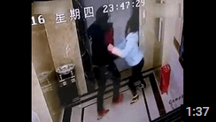 Chinese Man Attacks Elevator Doors, Falls Down the Shaft