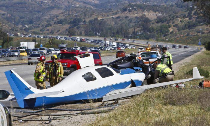 Small Plane Crashes on California Freeway, Hits Car, Kills 1