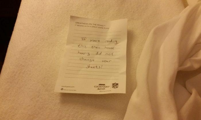 Viral Note Warns of Dirty Sheets in Hotel