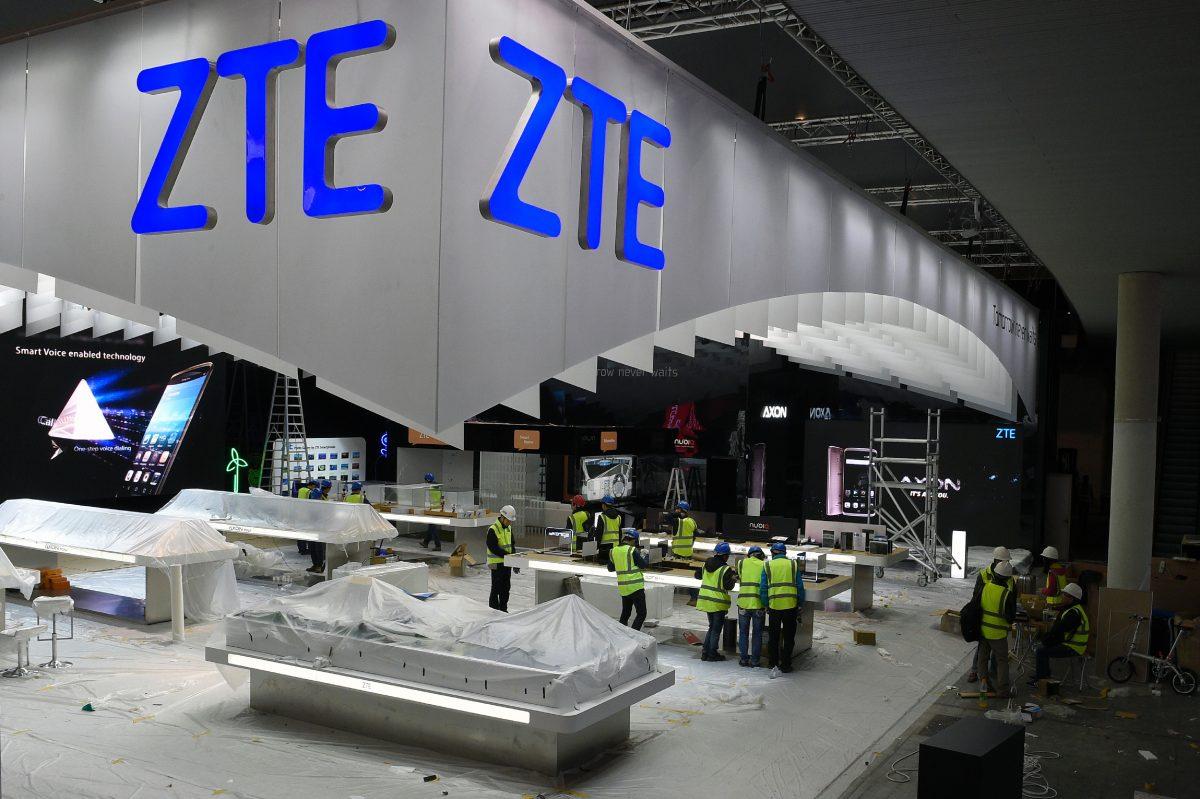 ZTE's booth at the Mobile World Congress in Barcelona on Feb. 20, 2016. (Luis Gene/AFP/Getty Images)