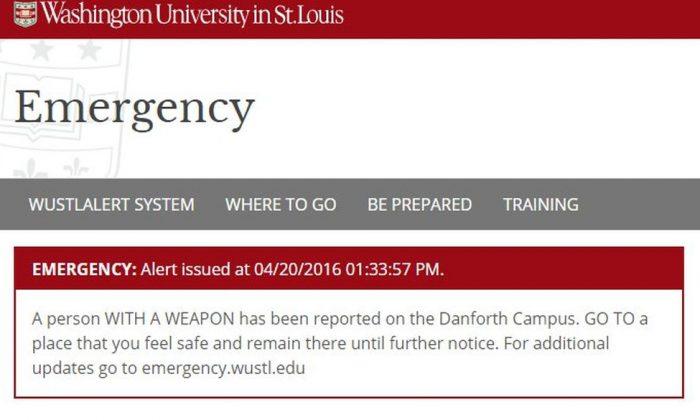 Shooting at Washington University in St. Louis; Gunman Reported