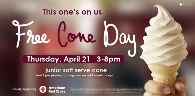 Carvel Ice Cream Parlors Offer Free Soft-Serve Cone on April 21