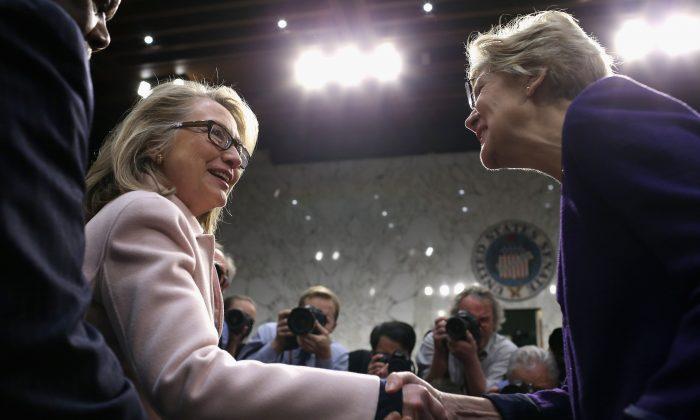 Hillary Clinton Piggybacks on Elizabeth Warren’s Trump Tirade
