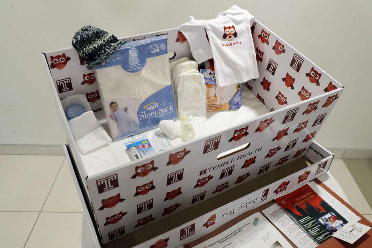 A supply box for babies at Temple University Hospital in Philadelphia on May 6, 2016. (Matt Rourke/AP Photo)