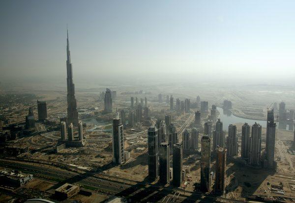 An aerial view shows Burj Dubai, the world's tallest tower built by Emaar property developer, in the Gulf emirate of Dubai, United Arab Emirates, on Dec. 17, 2009. (Marwan Naamani/AFP/Getty Images)