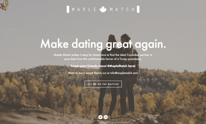 For Americans Who Fear a Trump Presidency, Maple Match Dating App Will Find You a Canadian Partner