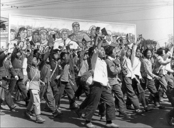 Chinese Red Guards, high school and university students, waving copies of Chairman Mao Zedong's "Little Red Book" parade in Beijing's streets at the beginning of the Cultural Revolution on June 1966. (Jean Vincent/AFP/Getty Images)