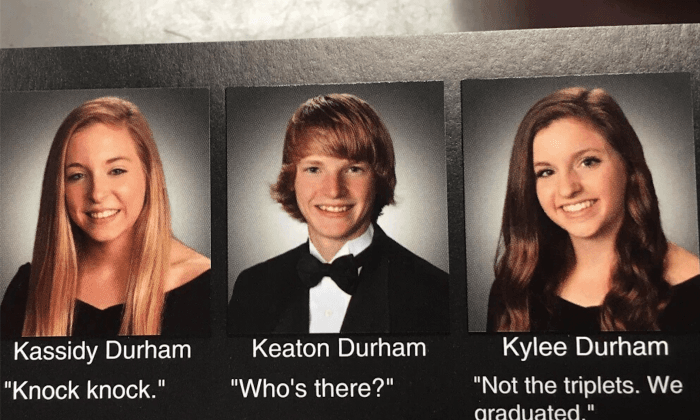 Triplets Use Yearbook for Clever ‘Knock Knock’ Joke