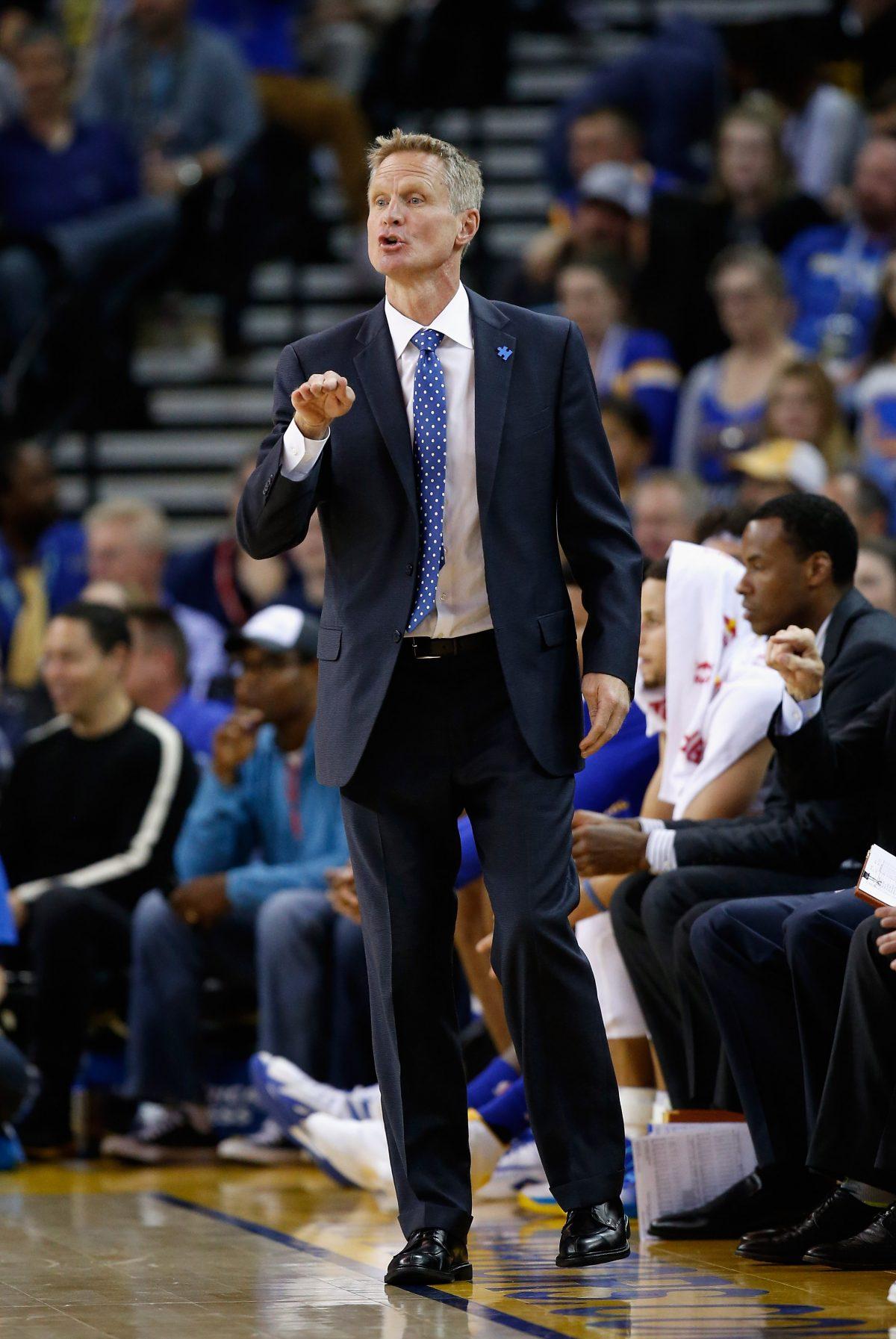 Steve Kerr, coach of the Golden State Warriors, in a file photograph. (Ezra Shaw/Getty Images)
