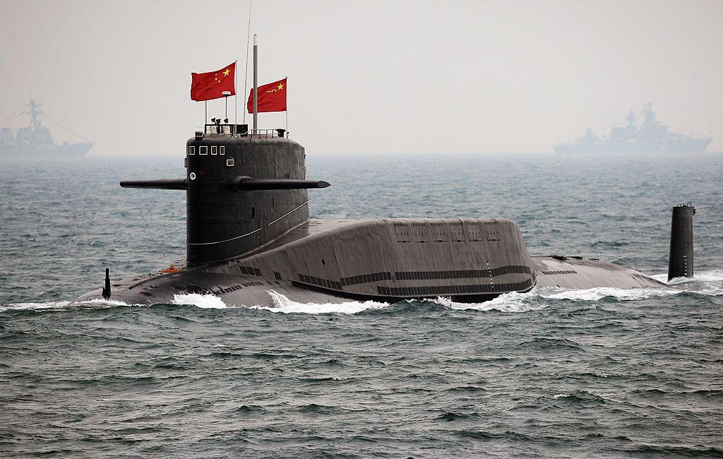 A Chinese submarine attends an international fleet review on April 23, 2009, off Qingdao in Shandong Province. The Chinese regime may soon deploy nuclear-armed submarines for patrols. (Guang Niu/AFP/Getty Images)