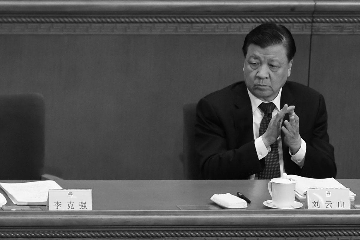Liu Yunshan, the propaganda chief and Politburo Standing Committee member, seen in Beijing on March 5, 2016, is one Jiang Zemin’s few allies left in a senior position in the party and the last senior Chinese official to visit North Korea in several years.<br/>(Wang Zhao/AFP/Getty Images)