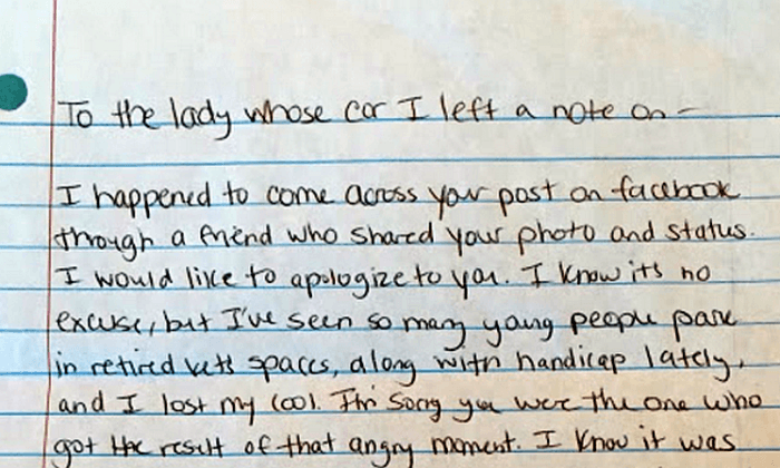 Navy Veteran Receives Apology Note After Being Shamed for Parking in Vets-Only Space