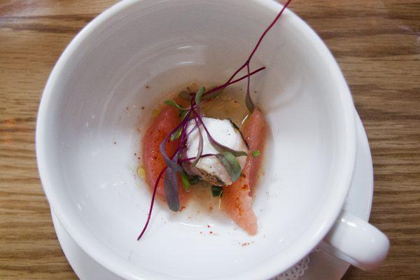 Spanish octopus with grapefruit at Atelier Florian. (Annie Wu/Epoch Times)