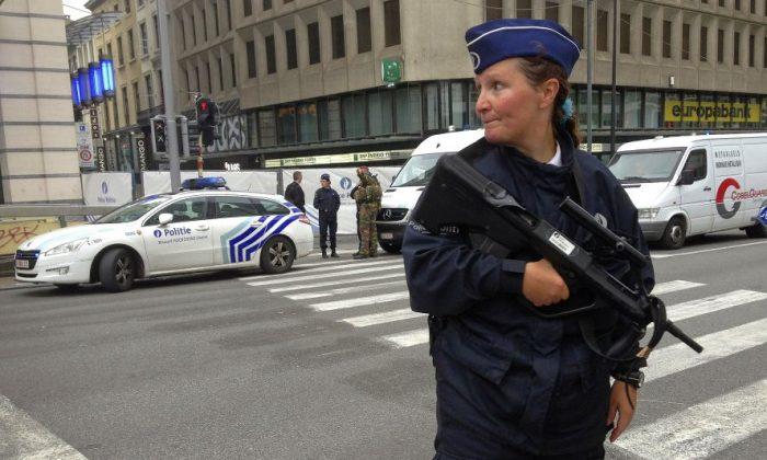 Belgian Police Isolate and Guard Suspicious Man in Brussels