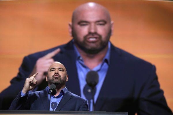 Dana White, President of Ultimate Fighting Championship, speaks during the second day of the Republican National Convention in Cleveland, on July 19, 2016. (AP Photo/John Locher)