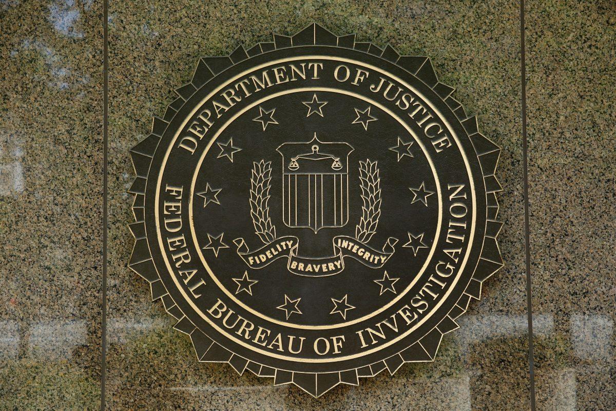 The FBI logo is seen outside the headquarters building in Washington on July 5, 2016. (Yuri Gripas/AFP/Getty Images)