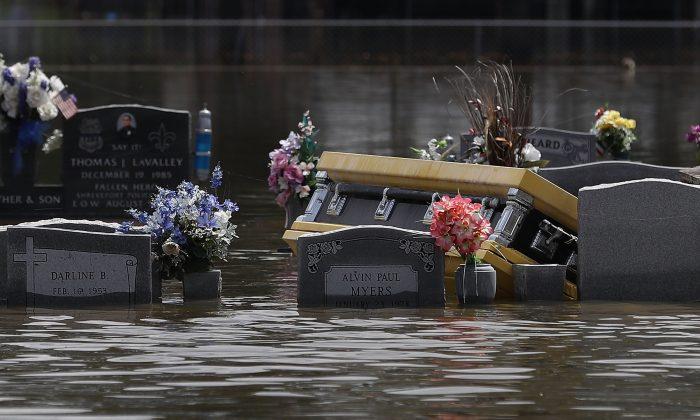 Floating Coffins Highlight Flood Devastation in Louisiana
