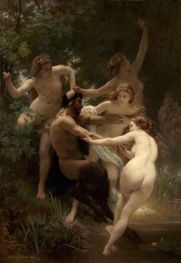 "Nymphes et Satyre" by William Adolphe Bouguereau, oil on canvas, 1873.