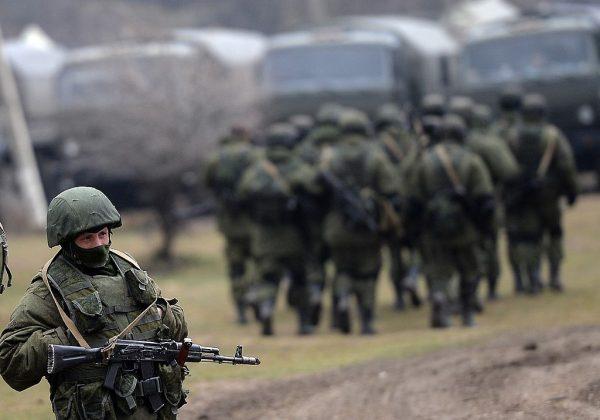 Russian soldiers on patrol in a file photo. (Fillippo Monteforte/AFP/Getty Images)