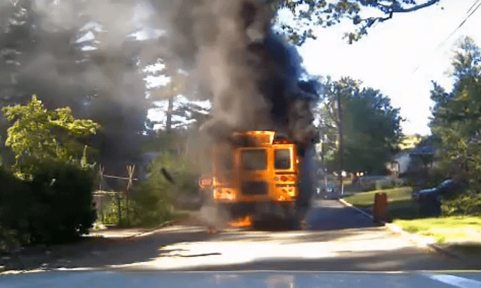 Bus Driver Risks Life to Rescue 20 Children From Burning School Bus
