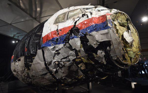 The wrecked cockpit of the Malaysia Airlines Flight MH17 is presented to the press during a presentation of the final report on the cause of its crash at the Gilze Rijen Airbase on Oct. 13, 2015. (Emmanuel Dunand/AFP/Getty Images)