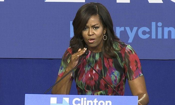 Michelle Obama Makes Light of Trump’s Microphone Problem