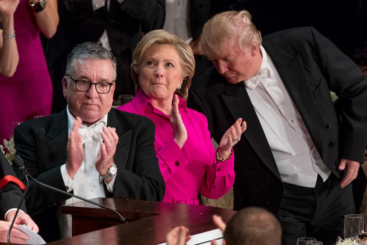 Hostility, Geniality Mix as Trump, Clinton Meet at Event