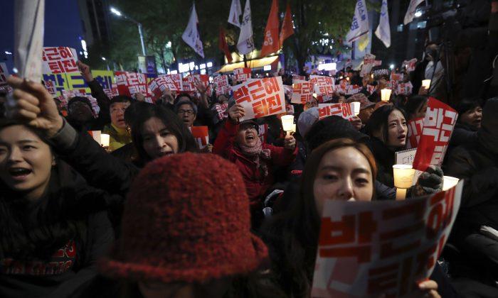 South Korean Protesters Call for President to Step Down