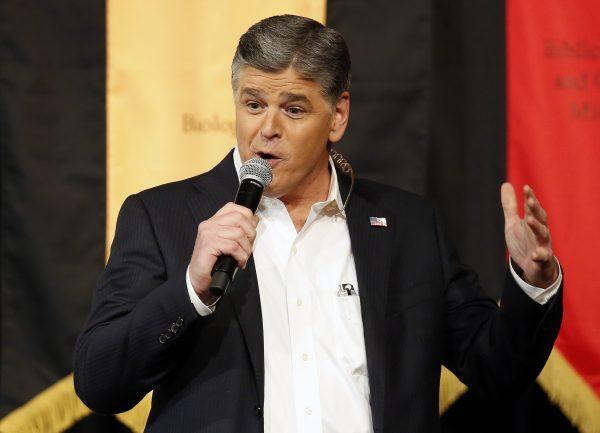 Fox News Channel's Sean Hannity during a campaign rally for Republican presidential candidate, Sen. Ted Cruz, R-Texas, in Phoenix. (AP Photo/Rick Scuteri)