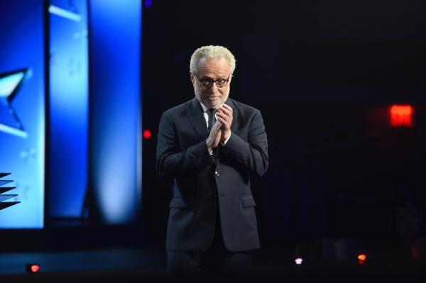 TV Personality Wolf Blitzer appears on stage during Turner Upfront 2016 show at The Theater at Madison Square Garden in New York City on May 18, 2016. Emails leaked by WikiLeaks reveal the DNC colluding with CNN and Blitzer on question to ask Donald Trump. (Nicholas Hunt/Getty Images for Turner)