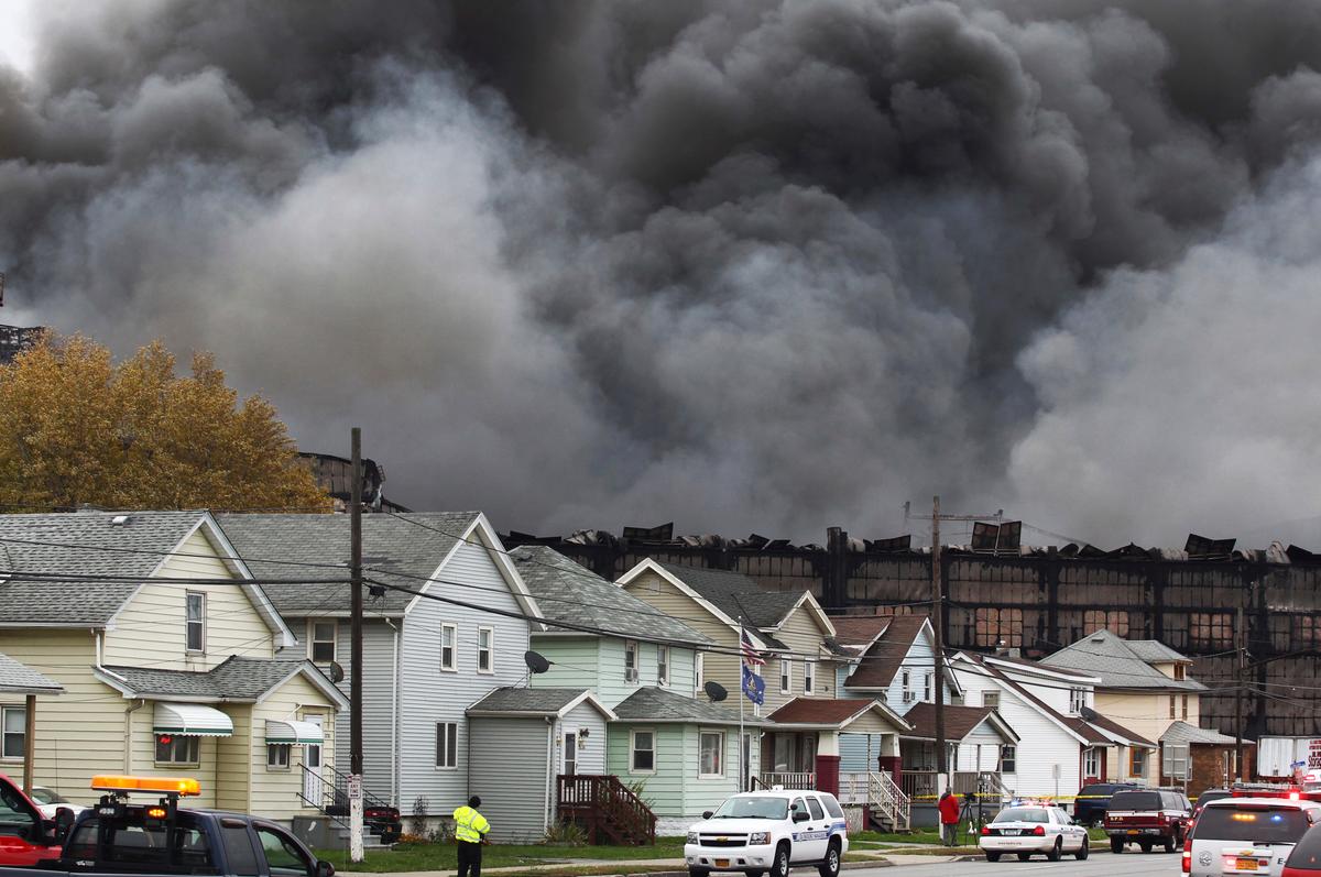 Fire Contained but Still Burning at Old NY Steel Mill Site