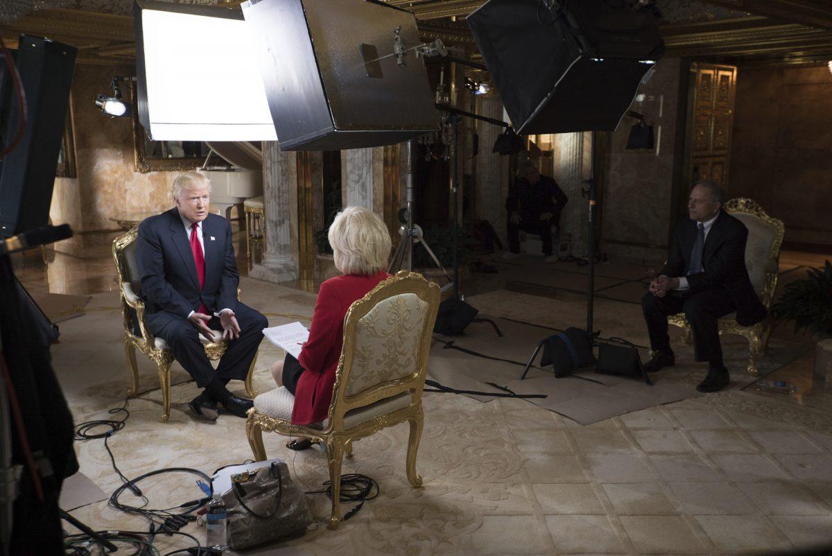 60 MINUTES Correspondent Lesley Stahl interviews President-elect Donald J. Trump at his home, in New York on, Nov. 11, 2016. (Chris Albert for CBSNews/60MINUTES via AP)