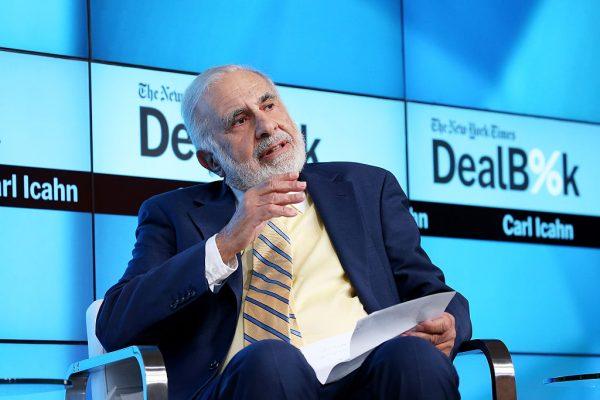 Chairman of Icahn Enterprises, Carl Icahn, participates in a panel discussion at the New York Times 2015 DealBook Conference at the Whitney Museum of American Art in New York on Nov. 3, 2015. (Neilson Barnard/Getty Images for New York Times)