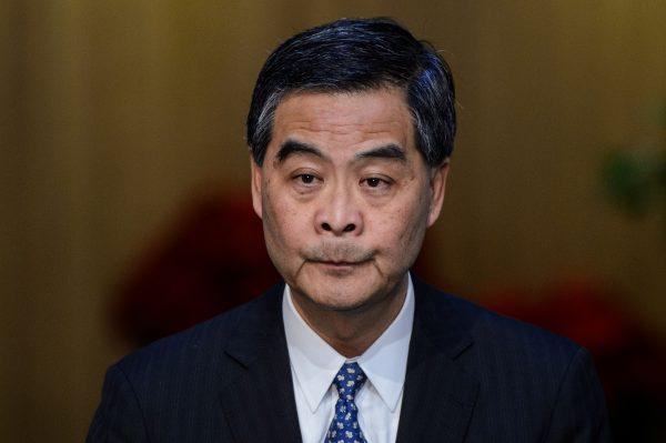 Hong Kong Chief Executive Leung Chun-ying holds a press conference in Hong Kong on December 9, 2016. (Anthony Wallace/AFP/Getty Images)