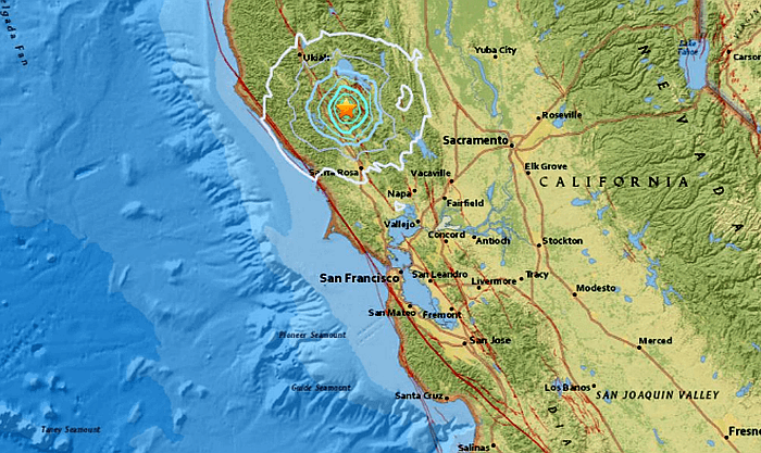 Earthquake Hits in Northern California--North of San Francisco