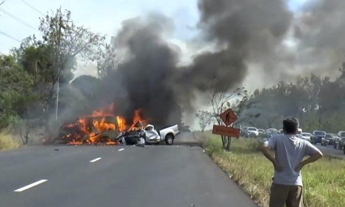 Van, Truck Collide, Catch Fire on Thai Highway, Killing 25
