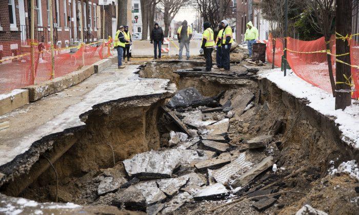 Philly Sinkhole Swallows Car, Interrupts Utility Services