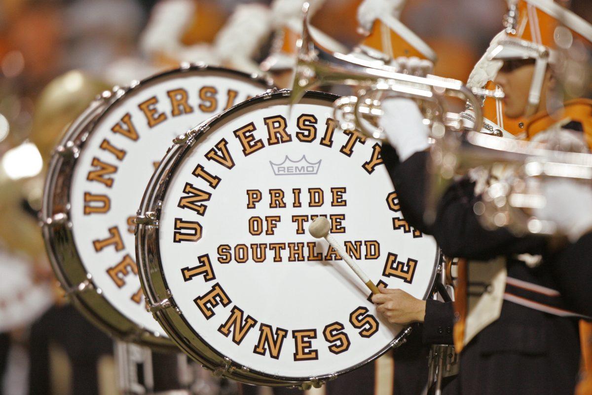FILE - In this Oct. 3, 2009, file photo, the University of Tennessee’s Pride of the Southland Band performs before an NCAA college football game in Knoxville, Tenn. The band will perform in its 15th presidential inaugural parade since 1953 on Friday, Jan. 20, 2017, a decades-old tradition its band director said transcends politics and the nation’s divisions. (AP Photo/Wade Payne, File)