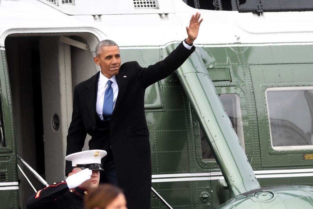 Former President Barack Obama and Wife Depart Washington