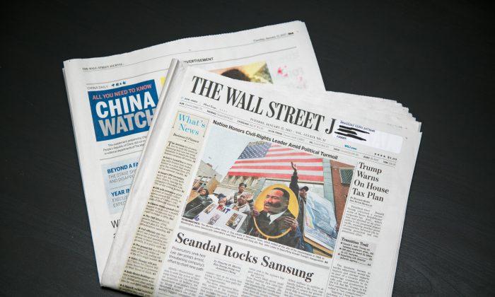 Paid Insert in Wall Street Journal Carries Chinese Propaganda