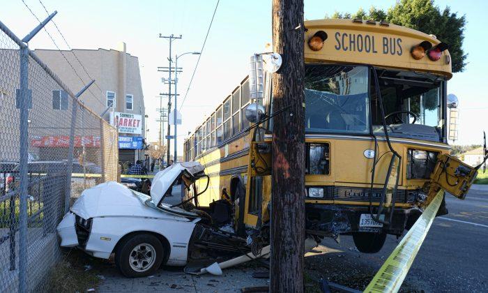 Students, Bus Driver Escape Injury in Multi-Vehicle Crash
