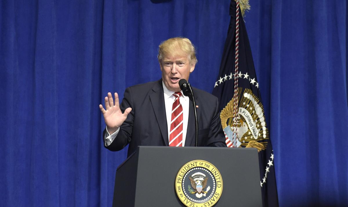 President Trump Gives First Speech to the Military