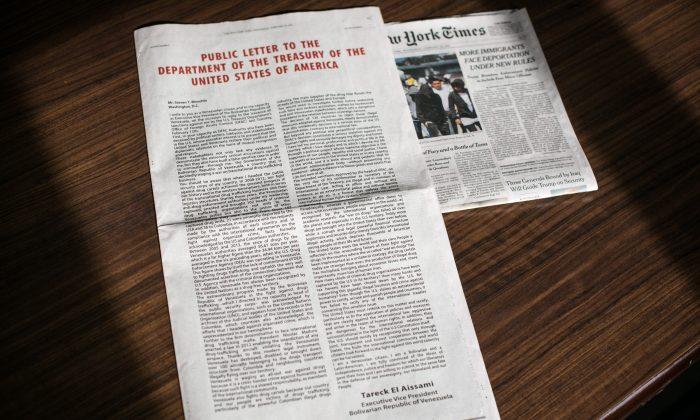 Venezuela VP Blasts Drug Sanctions in Full-Page NY Times Ad