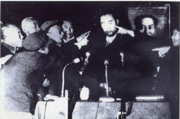 The 10th Panchen Lama during a "struggle session" in 1964 (Public Domain)